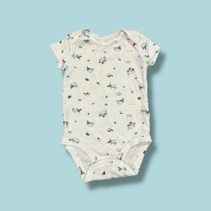 Carter's Cream Bodysuit with Animal Pattern